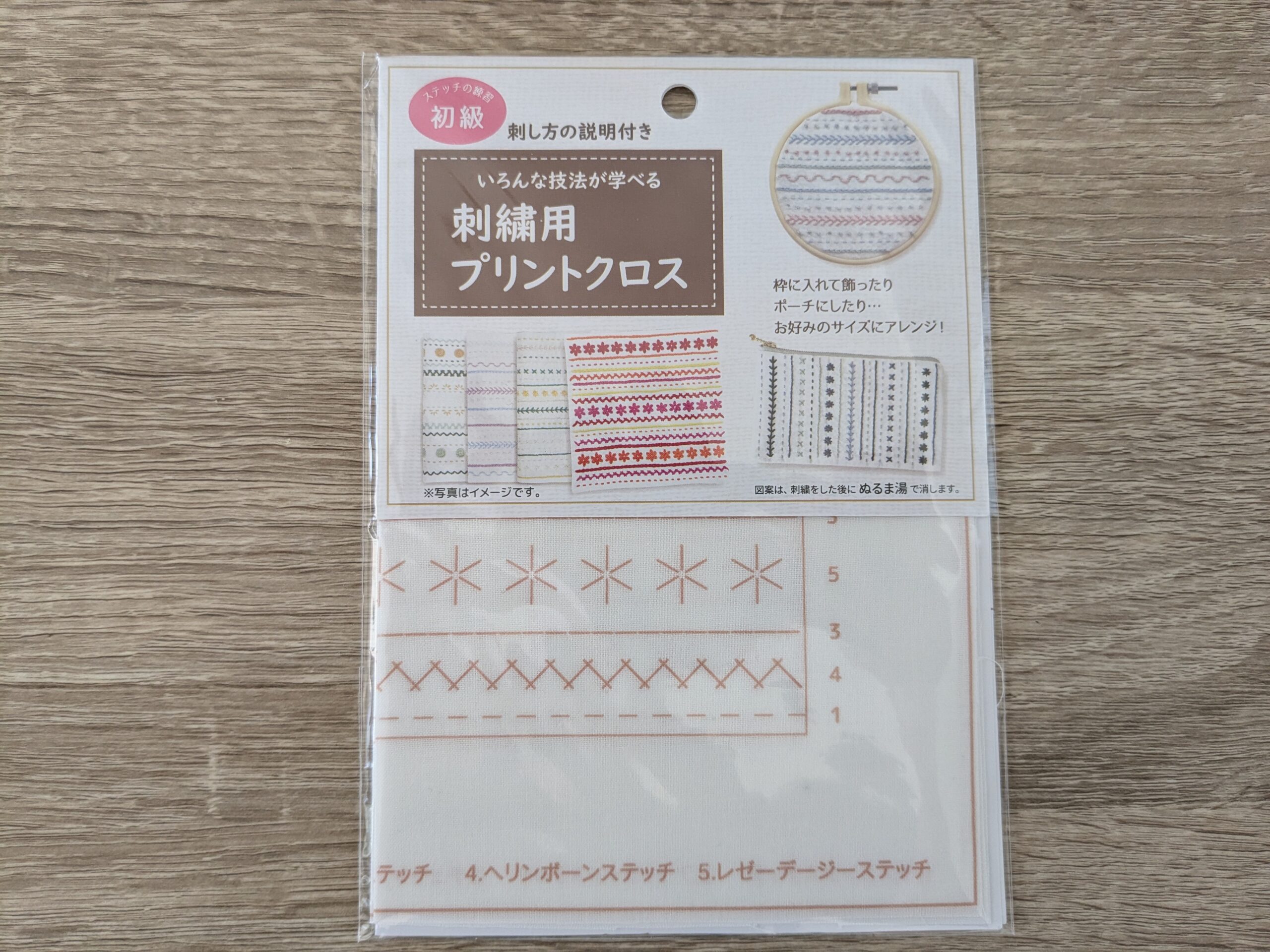 刺繍用プリントクロスパッケージ表