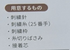 パッケージ裏に記載された「用意するもの」