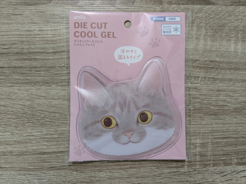 商品パッケージ表_ダイカットクールジェル にゃんこフェイス_グレー
