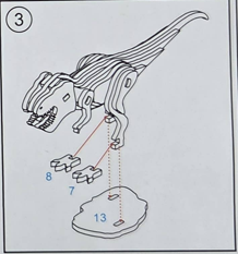 図面③_精密ウッドクラフト恐竜A